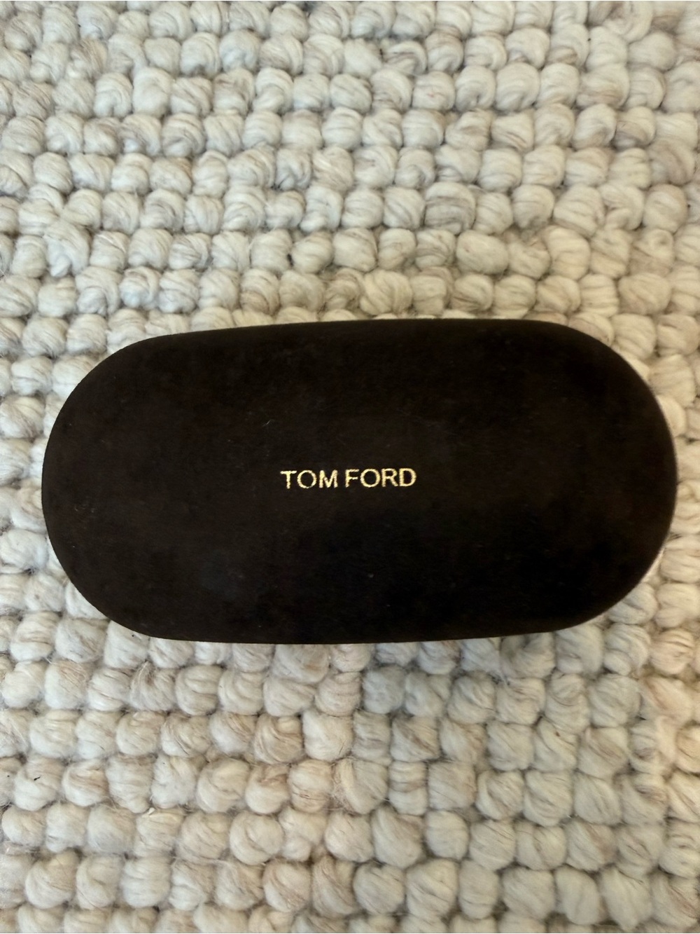 Tom Ford Black Velvet Eyewear Case with Gold Logo